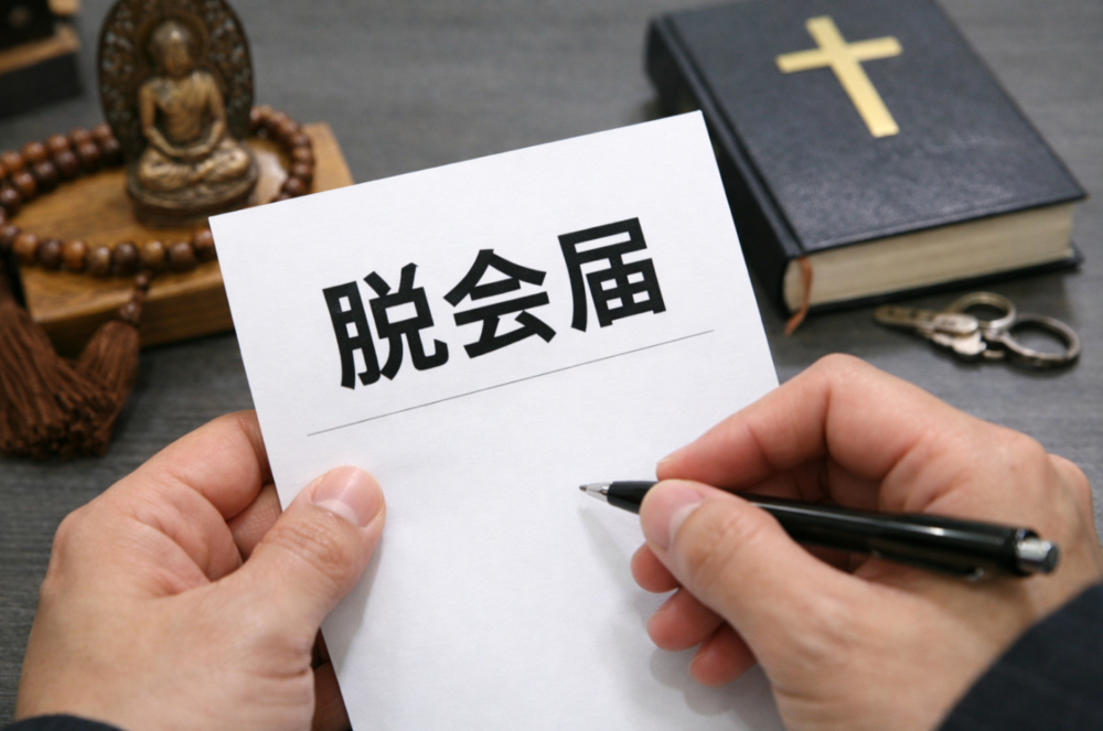 宗教の脱会・退会を検討するイメージ（内容証明郵便による通知）