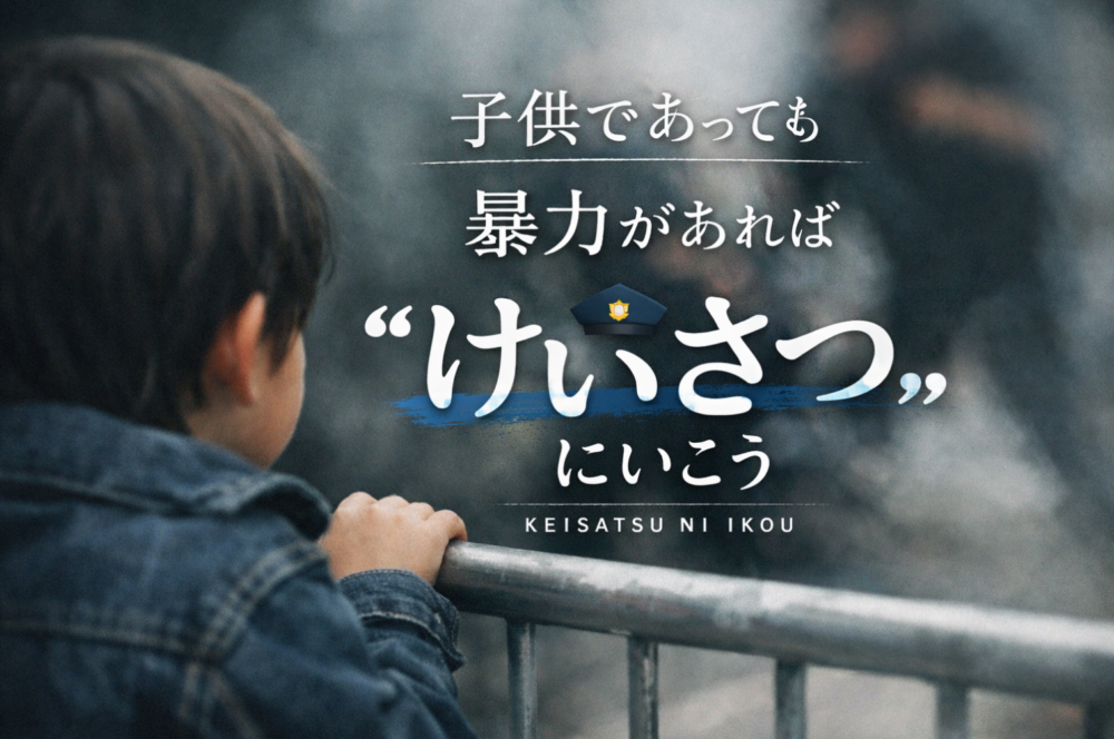子供であっても暴力被害がある場合は警察に相談する重要性を伝えるイメージ画像