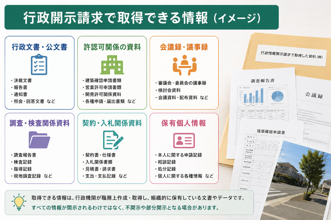 行政開示請求で取得できる情報