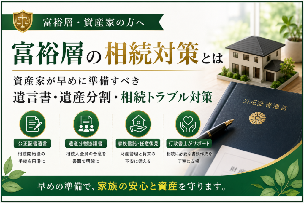 富裕層の相続対策とは｜資産家が早めに準備すべき遺言書