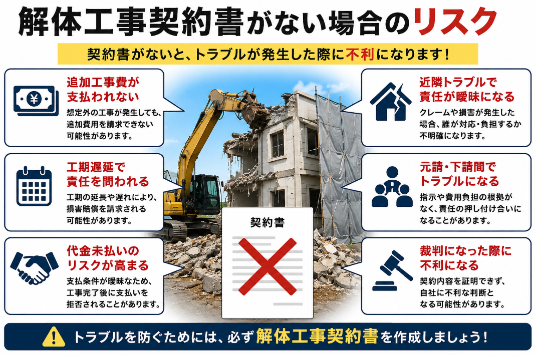 解体工事契約書がない場合のリスク