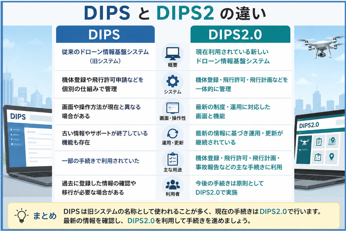 DIPSとDIPS2の違い