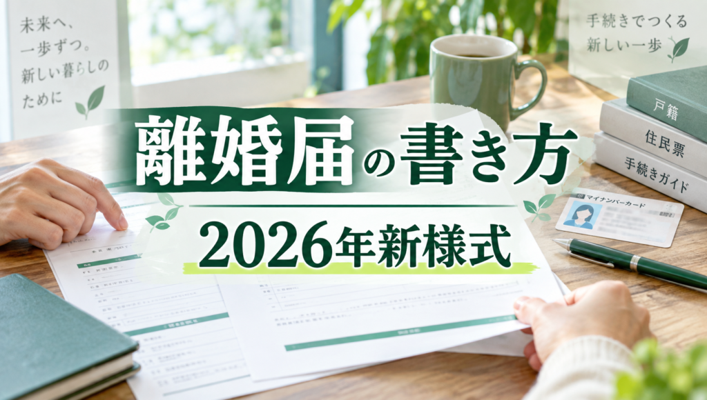 離婚届の書き方【2026年新様式】共同親権欄・証人欄・訂正方法を行政書士が解説