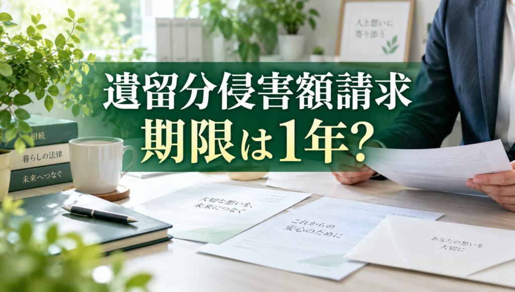 遺留分侵害額請求は1年以内？期限・計算方法・内容証明での請求を行政書士が解説【2026年版】