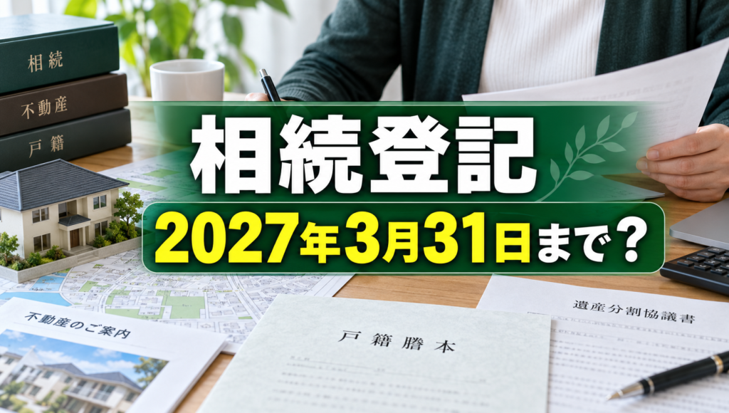 相続登記は2027年3月31日まで？過去の相続・3年ルール・相続人申告登記を行政書士が解説【2026年版】