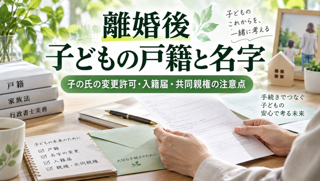 離婚後の子どもの戸籍と名字はどうなる？子の氏の変更許可・入籍届と共同親権の注意点