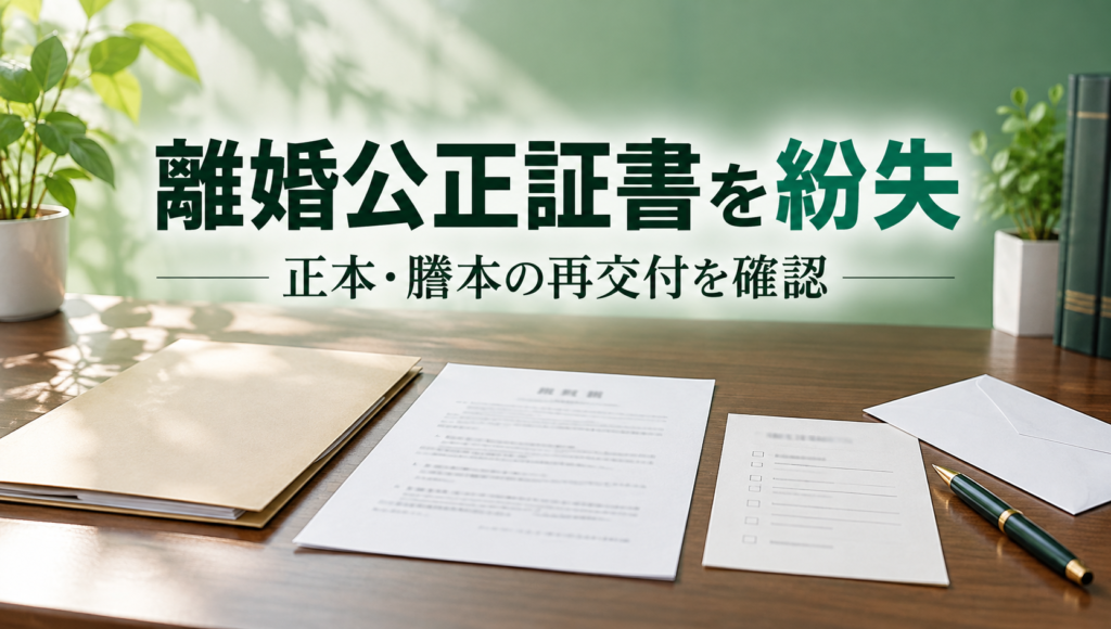 離婚公正証書を紛失したら?正本・謄本の再交付と必要書類・費用