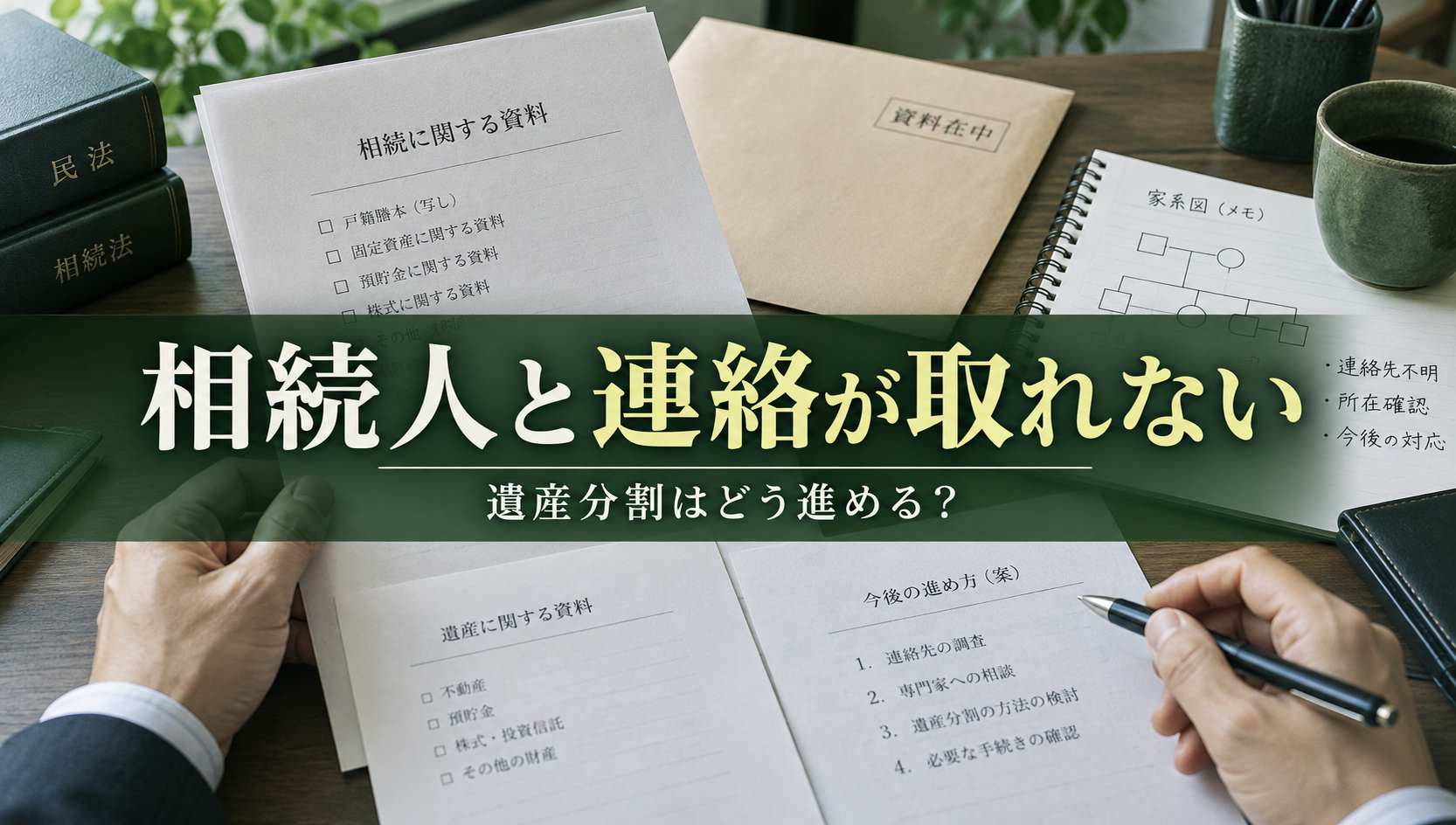 相続人の一人と連絡が取れないと遺産分割できない？音信不通・行方不明の場合の対応