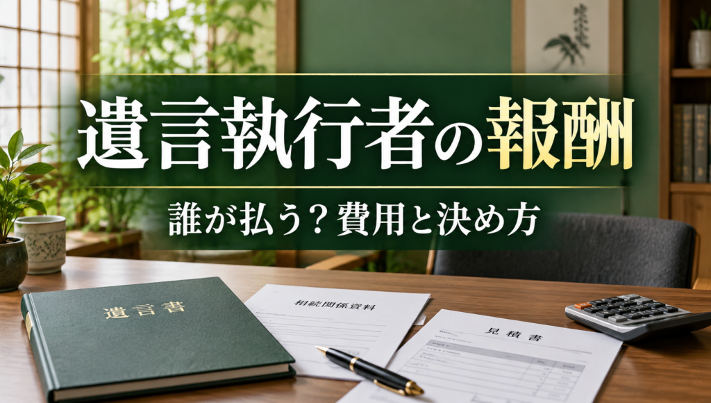 遺言執行者の報酬は誰が払う？決め方・費用の内訳・行政書士へ依頼する際の確認点