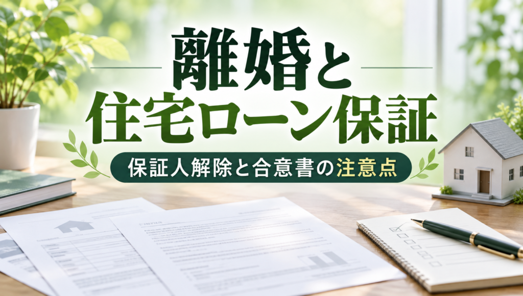 離婚で住宅ローンの連帯保証人を外せる?合意書の書き方と銀行手続の注意点