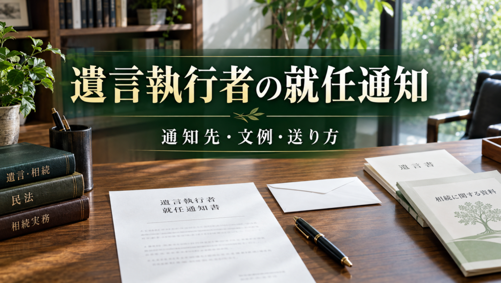 遺言執行者の就任通知は誰に送る？相続人への通知義務・文例・送付方法