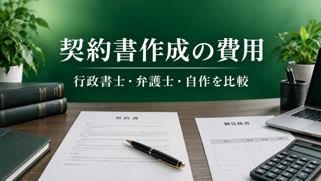契約書作成の費用相場｜行政書士・弁護士へ依頼する場合と自作の違い