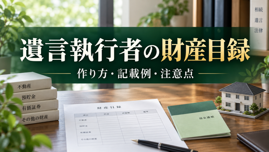 遺言執行者の財産目録の作り方｜記載例・交付先・期限・追加財産への対応