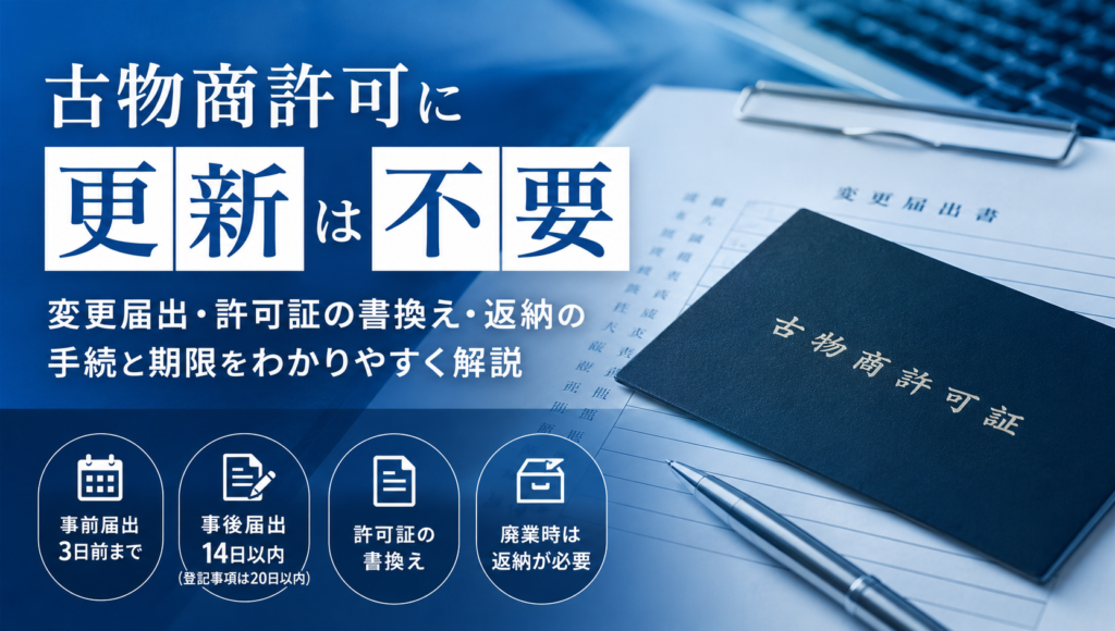 古物商の許可に「更新」は必要か—結論と実務対応