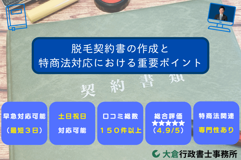 脱毛契約書の作成と特商法対応における重要ポイント