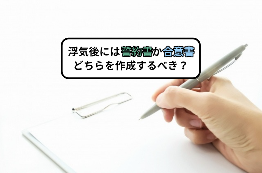 浮気後には誓約書か合意書どちらを作成するべき？